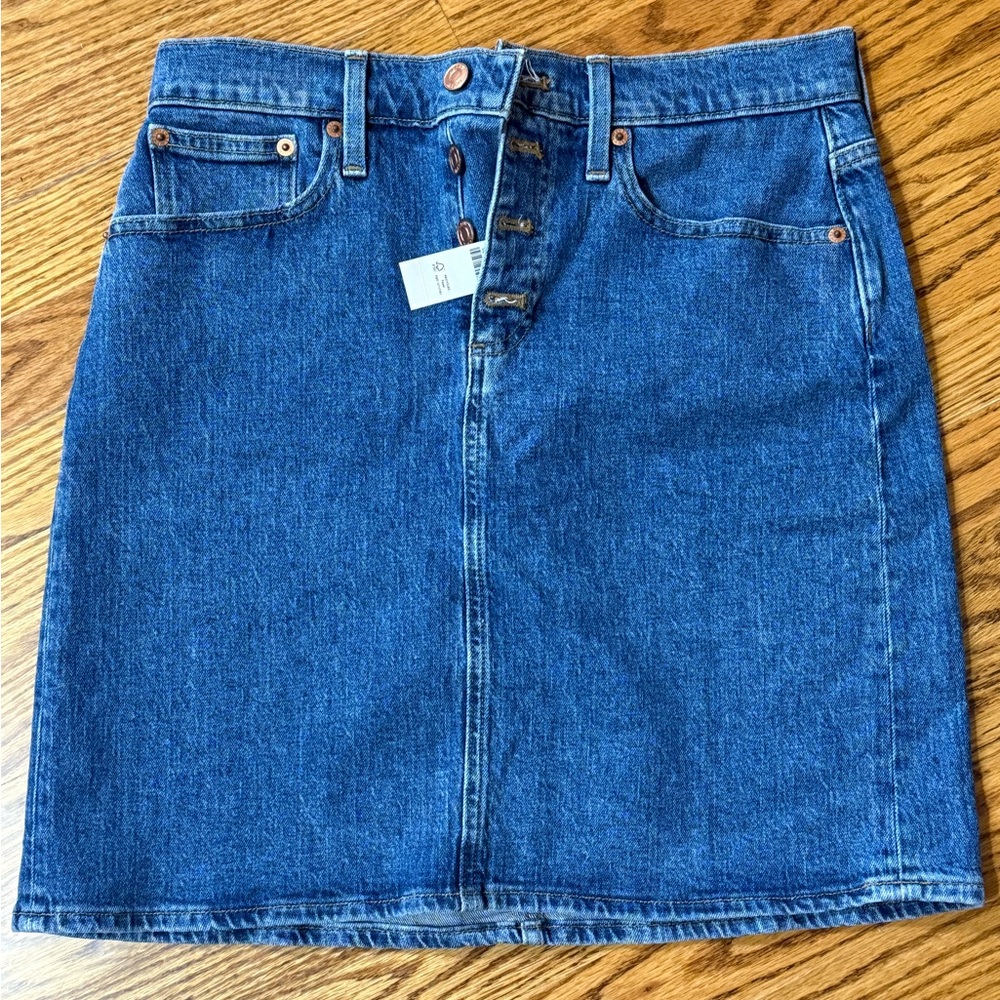 J.Crew Button Front Denim Skirt, size 28 NWT